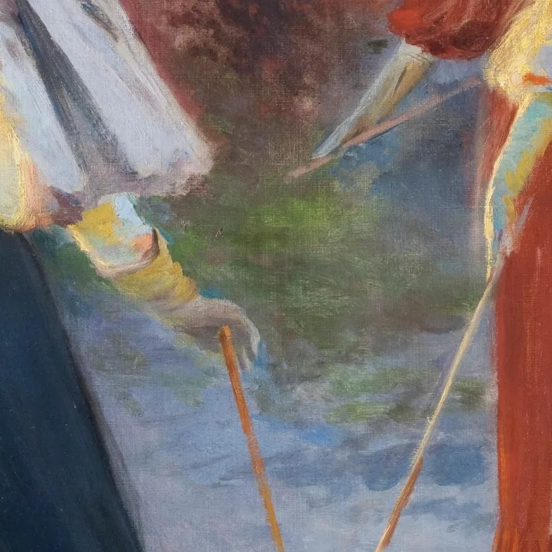 Una Partita A Croquet Leon Wyczółkowski quadro stampa su tela