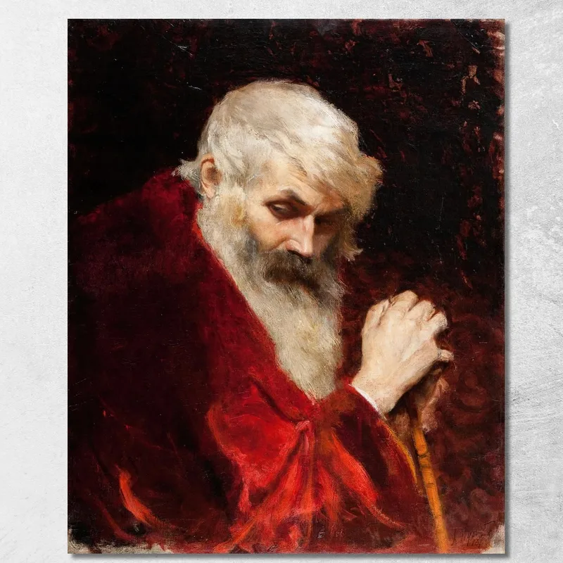 Büste Eines Bärtigen Alten Mannes Leon Wyczółkowski drucken auf leinwand