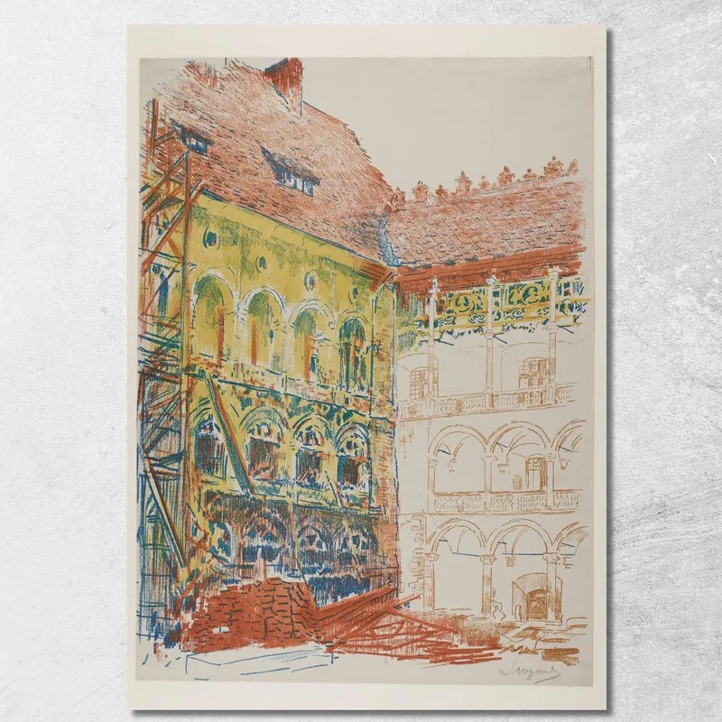 Schlosshof Leon Wyczółkowski drucken auf leinwand
