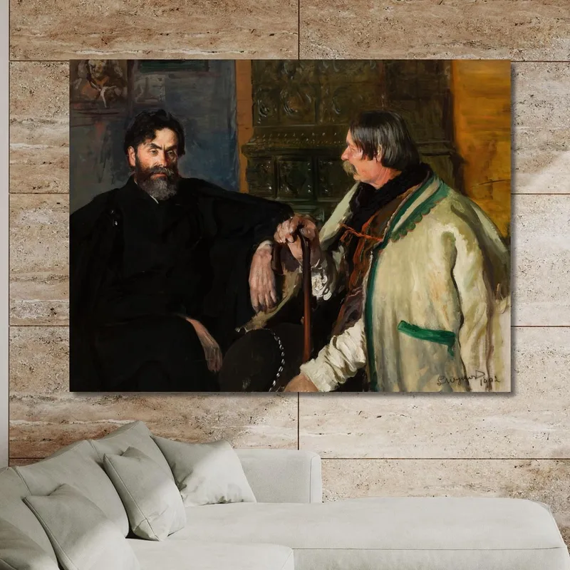 Ritratto Di Stanisław Witkiewicz Con Wojciech Roj Leon Wyczółkowski quadro stampa su tela