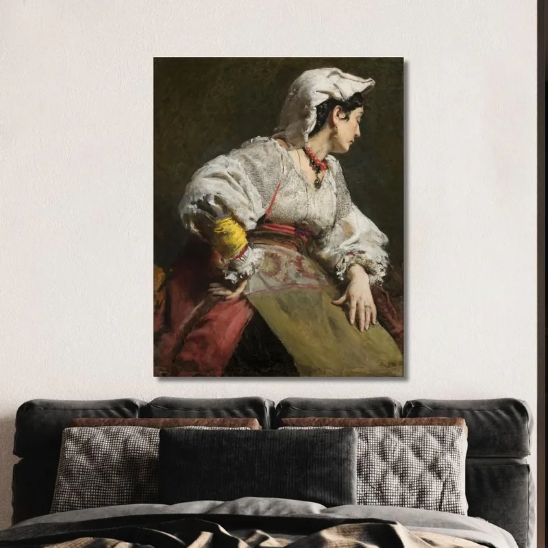 Study Of An Italian Woman Leon Wyczółkowski