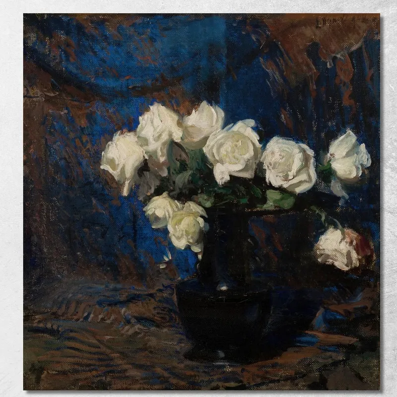 Rosas Blancas Leon Wyczółkowski cuadro en lienzo