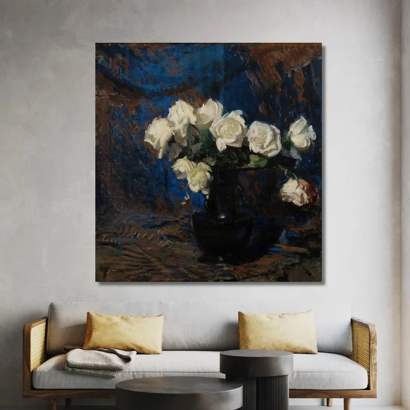 Rose Bianche Leon Wyczółkowski quadro stampa su tela