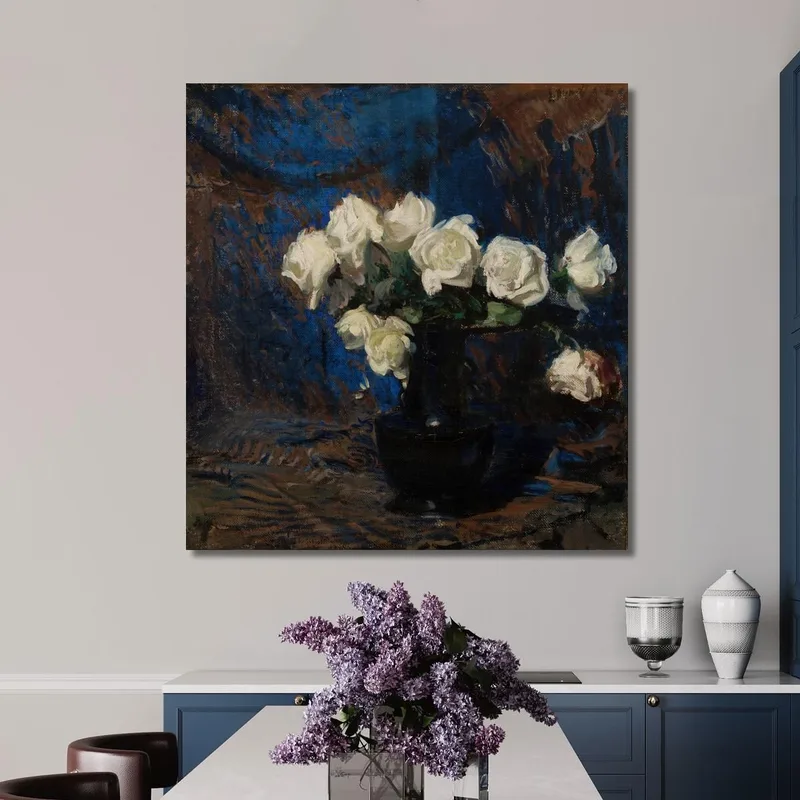 Rose Bianche Leon Wyczółkowski quadro stampa su tela