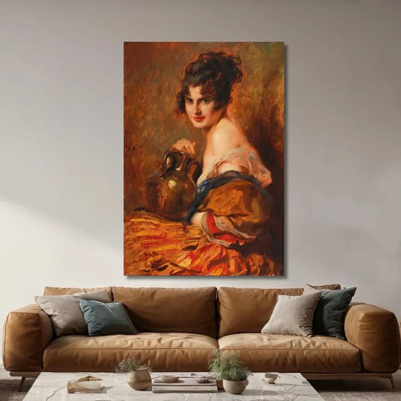 Bellezza Con Caraffa Di Vino Leopold Schmutzler