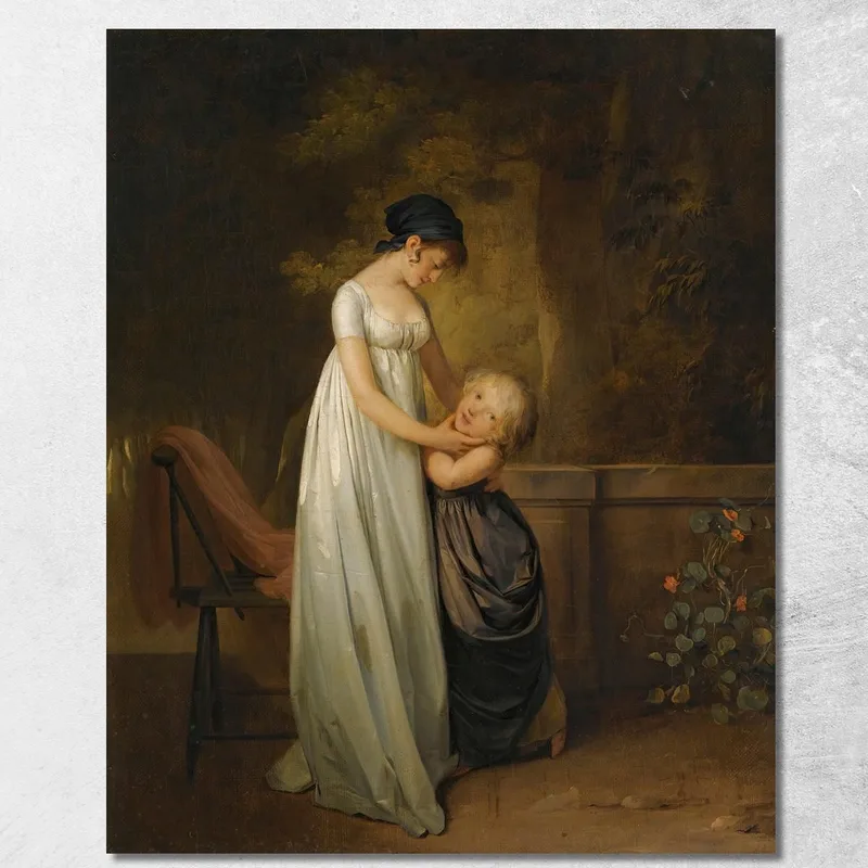 Mütterliche Zärtlichkeiten Louis Léopold Boilly drucken auf leinwand