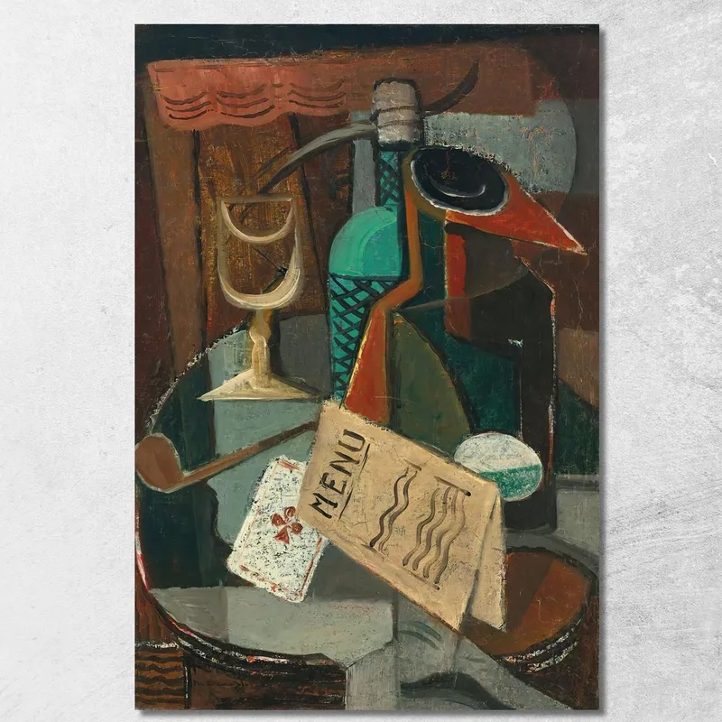 Natura Morta Sul Menu E Sul Sifone Louis Marcoussis quadro stampa su tela
