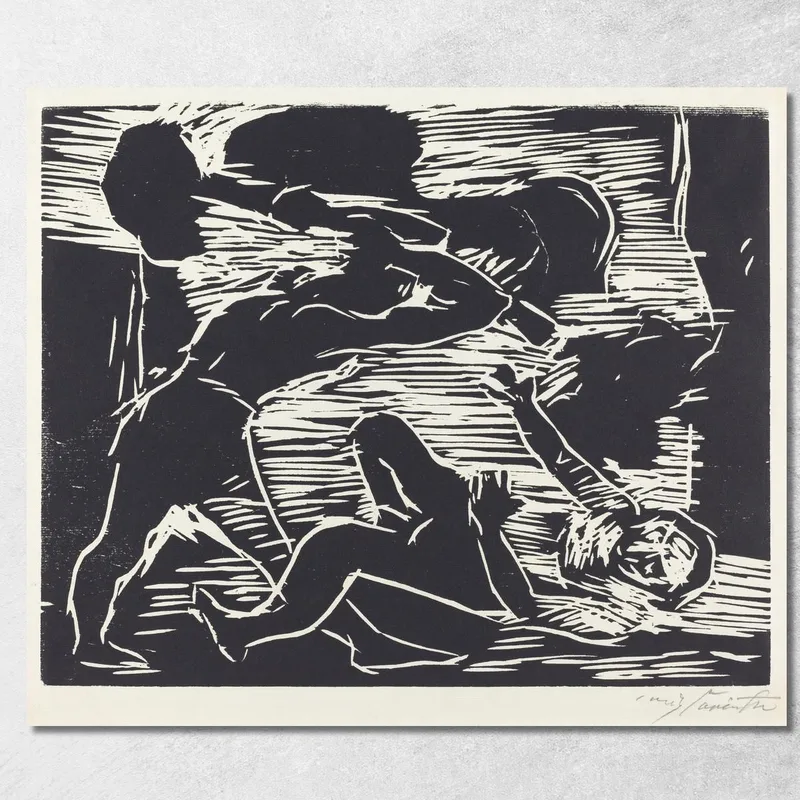 Kain Und Abel - Brudermord Lovis Corinth drucken auf leinwand