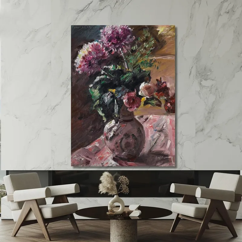 Chrysanthemen Und Rosen Im Krug Lovis Corinth