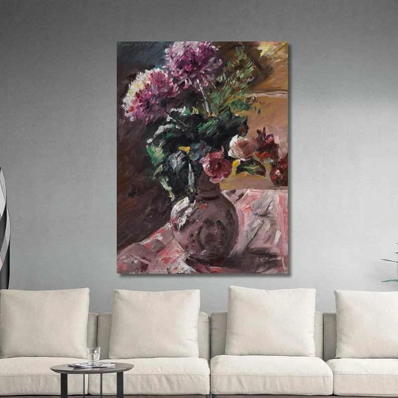 Chrysanthemen Und Rosen Im Krug Lovis Corinth