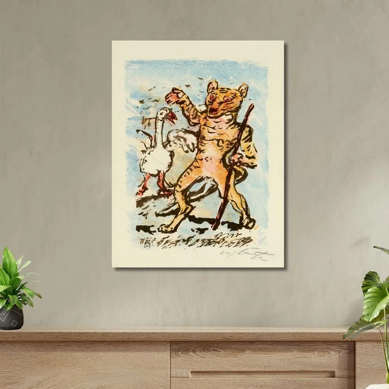 Der Kater Hinze Und Eine Singende Gans Lovis Corinth