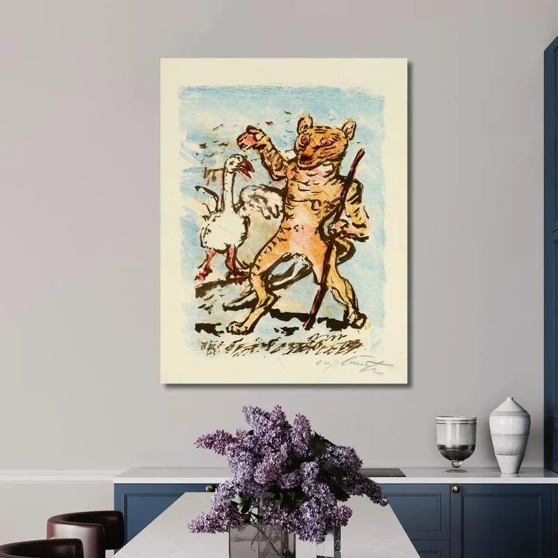 Der Kater Hinze Und Eine Singende Gans Lovis Corinth