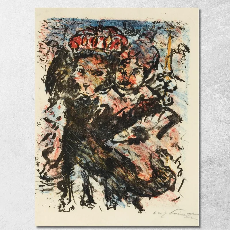 Der Löwe Nobel Mit Seiner Gattin Und Dem Wolf Isegrim Lovis Corinth drucken auf leinwand