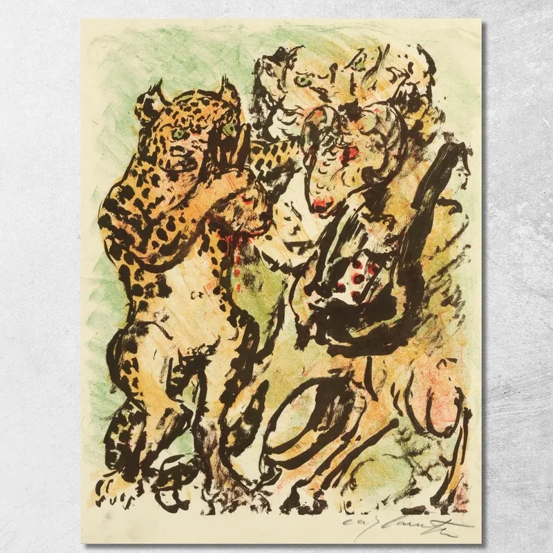 Der Widder Bokert Und Der Kater Hinze Holen Vor König Nobel Den Kopf Des Ermordeten Hasen Lampe Aus Dem Sack Lovis Corinth drucken auf leinwand