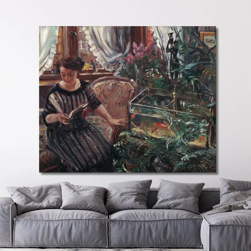 Dame Am Goldfischbecken Lovis Corinth