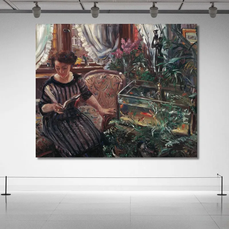 Dame Am Goldfischbecken Lovis Corinth