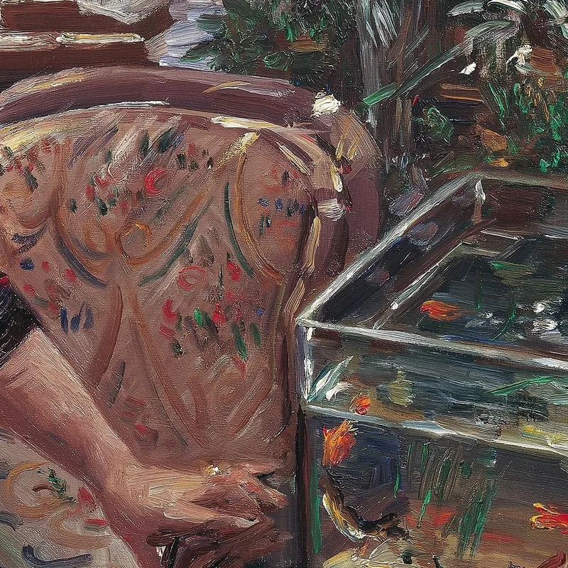 Dame Am Goldfischbecken Lovis Corinth