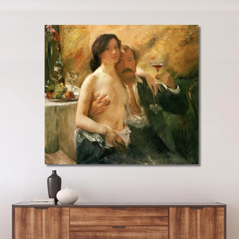 Autoritratto Con La Moglie Charlotte Berend-Corinth E Un Bicchiere Di Spumante Lovis Corinth