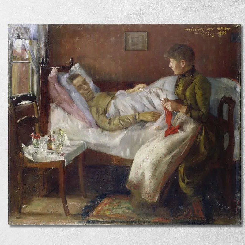 Il Padre Dell'Artista Nel Suo Letto Di Malattia Lovis Corinth quadro stampa su tela
