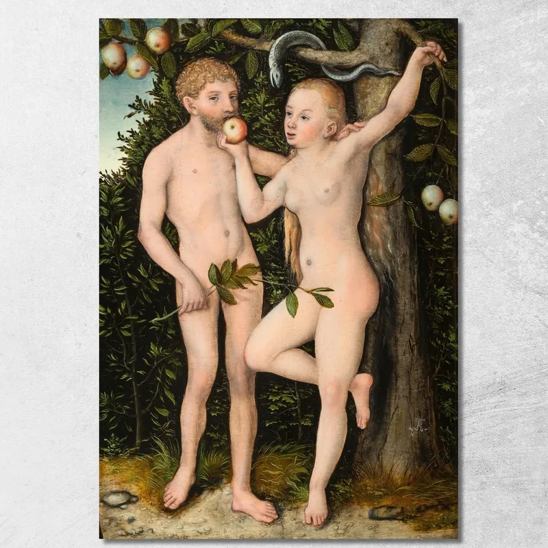 Adam Et Ève 2 Lucas Cranach the Elder tableau impression sur toile