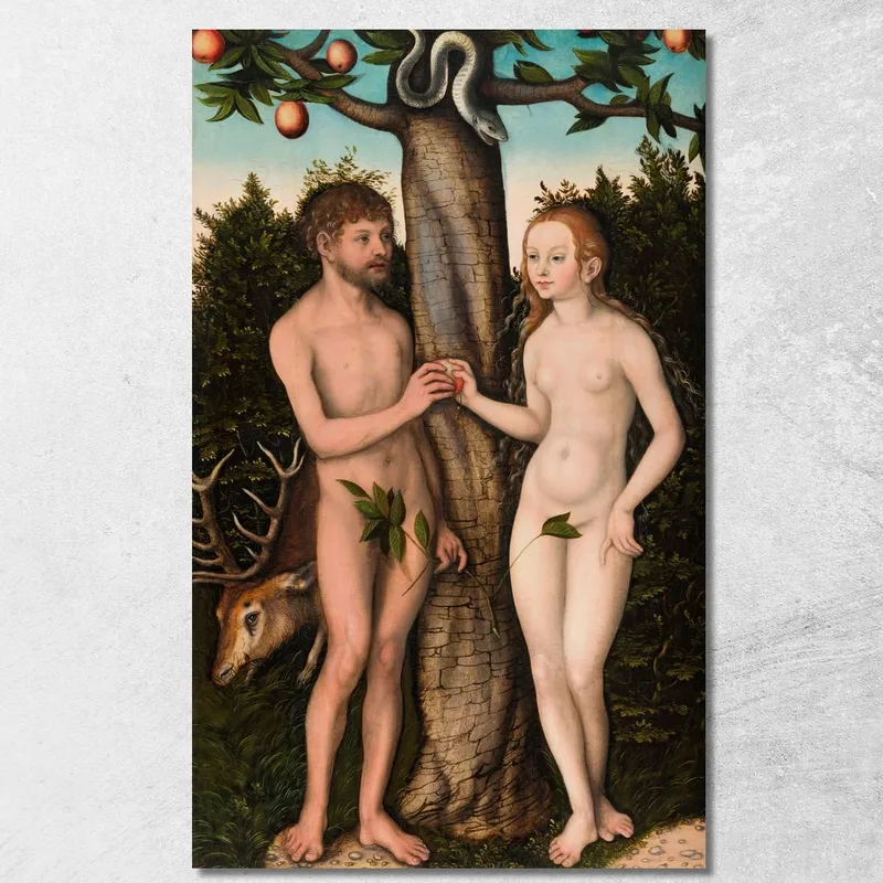 Adam Et Ève Lucas Cranach the Elder tableau impression sur toile