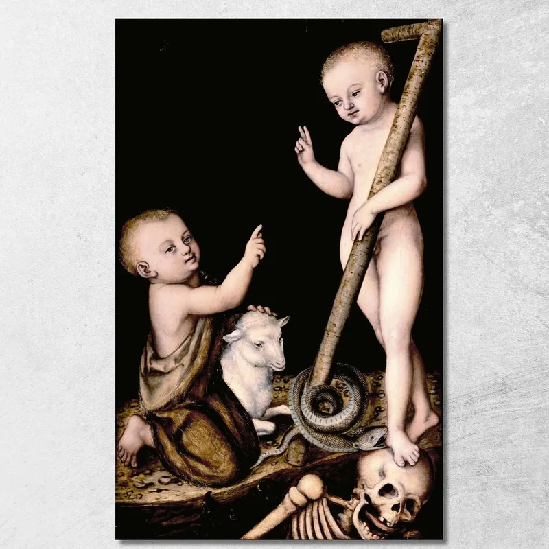 Adoration De L'Enfant Jésus Par Saint Jean-Baptiste Lucas Cranach the Elder tableau impression sur toile