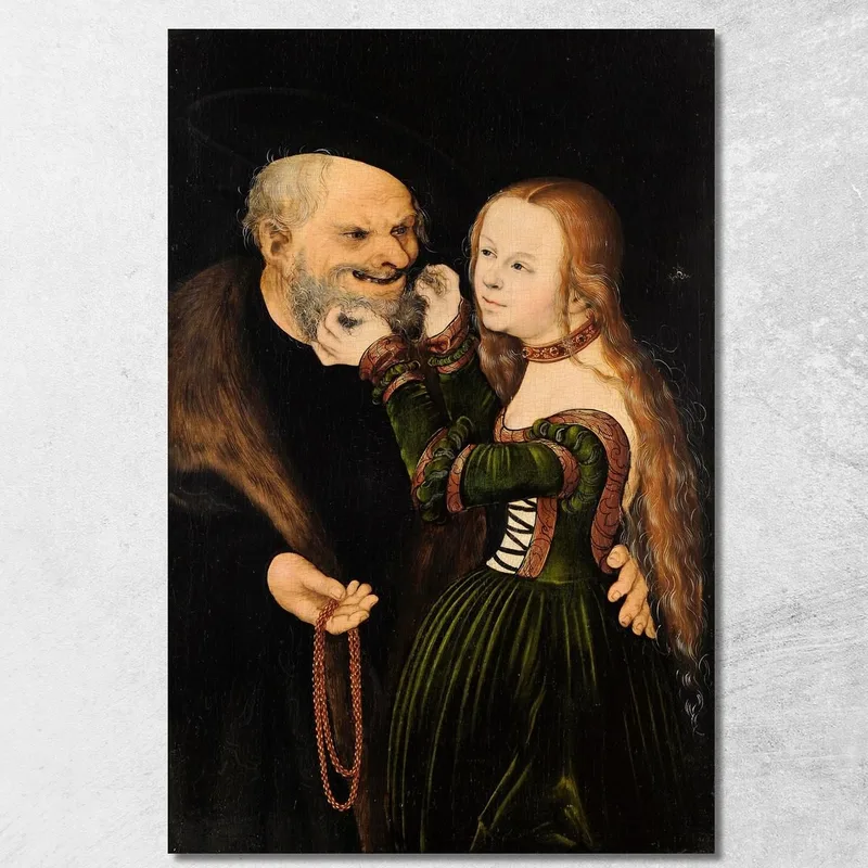 Un Couple Mal Assorti Lucas Cranach the Elder tableau impression sur toile
