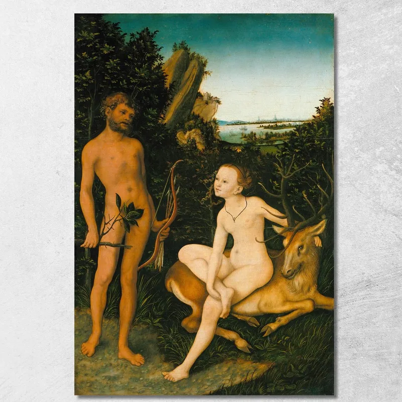 Apollon Et Diane Lucas Cranach the Elder tableau impression sur toile