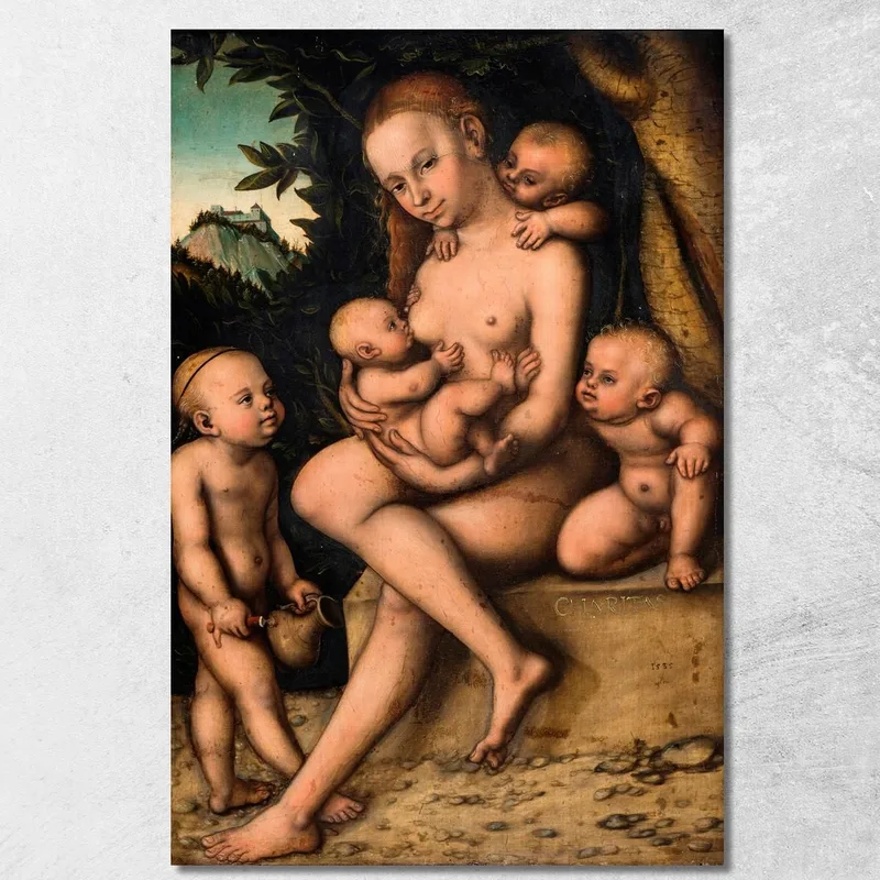 Caritas Lucas Cranach the Elder tableau impression sur toile