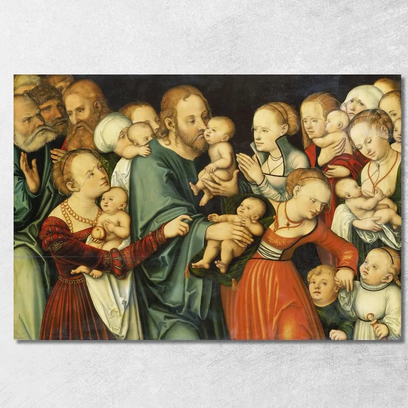Le Christ Bénissant Les Enfants 2 Lucas Cranach the Elder tableau impression sur toile