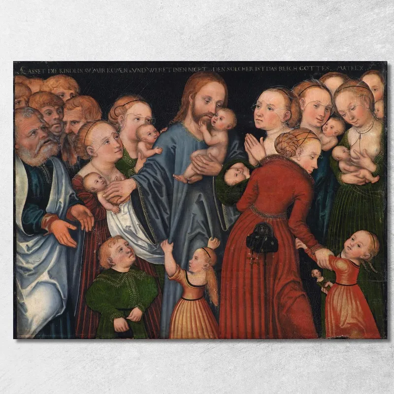 Le Christ Bénissant Les Enfants Lucas Cranach the Elder tableau impression sur toile