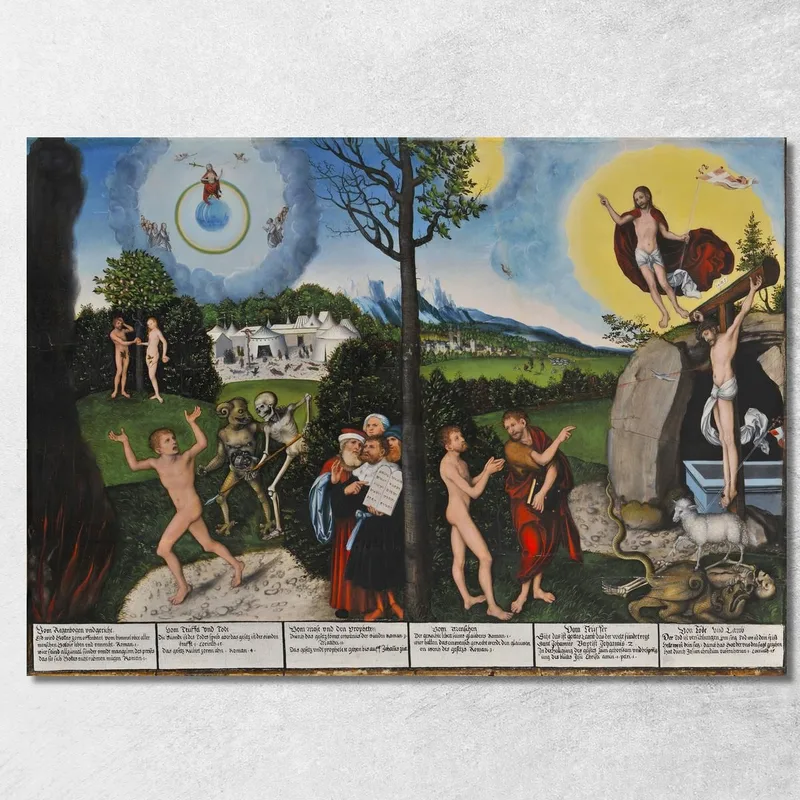 Damnation Et Rédemption Lucas Cranach the Elder tableau impression sur toile