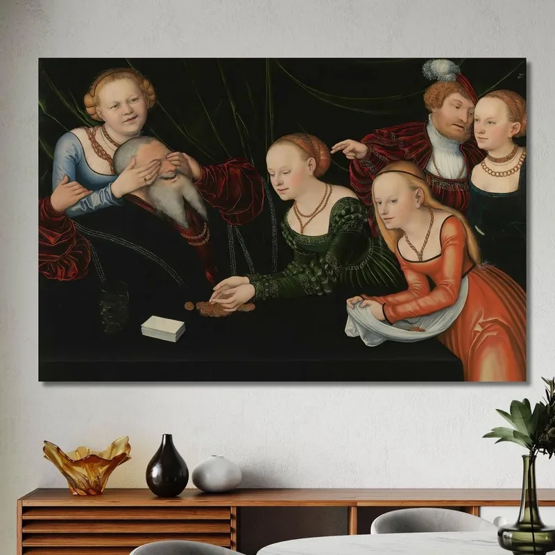 Vieil Homme Dupé Par Des Courtisanes Lucas Cranach the Elder