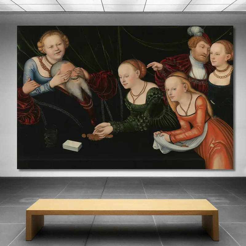 Vieil Homme Dupé Par Des Courtisanes Lucas Cranach the Elder
