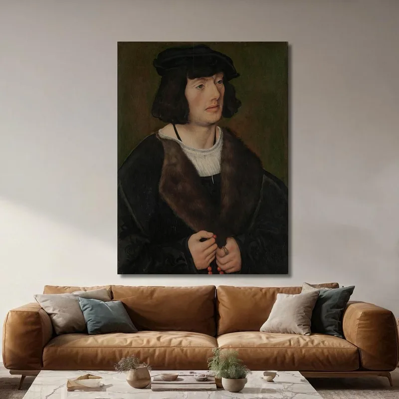 Porträt Eines Mannes Mit Rosenkranz Lucas Cranach the Elder