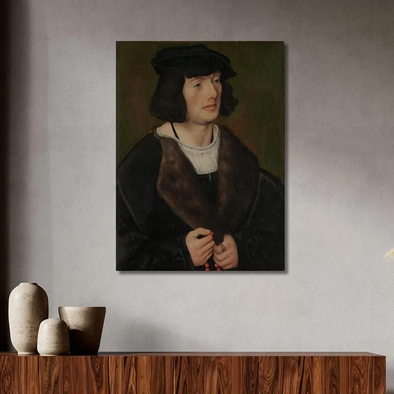 Porträt Eines Mannes Mit Rosenkranz Lucas Cranach the Elder