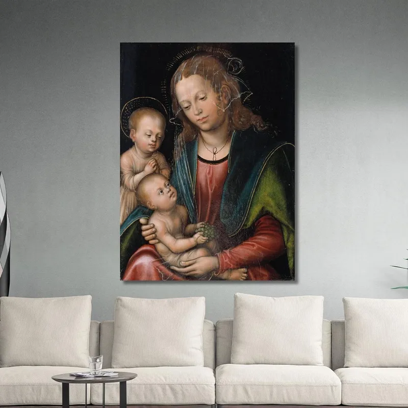 Vierge À L'Enfant Adorée Par L'Enfant Saint Jean Lucas Cranach the Elder