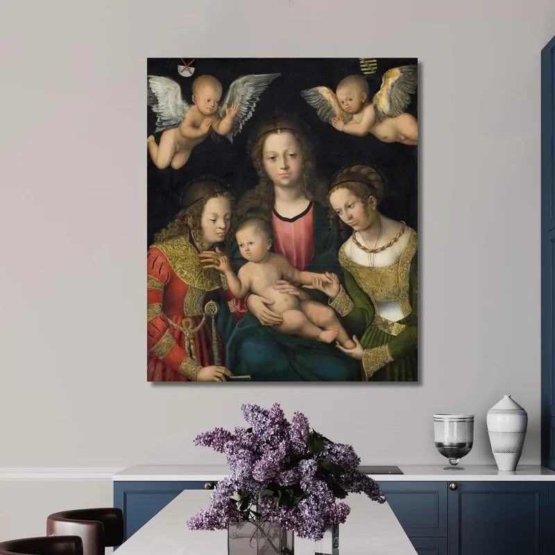 Vierge À L'Enfant Avec Les Saintes Catherine Et Barbe Lucas Cranach the Elder