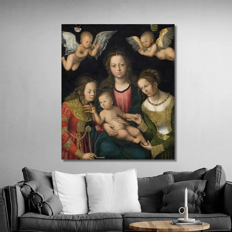 Vierge À L'Enfant Avec Les Saintes Catherine Et Barbe Lucas Cranach the Elder