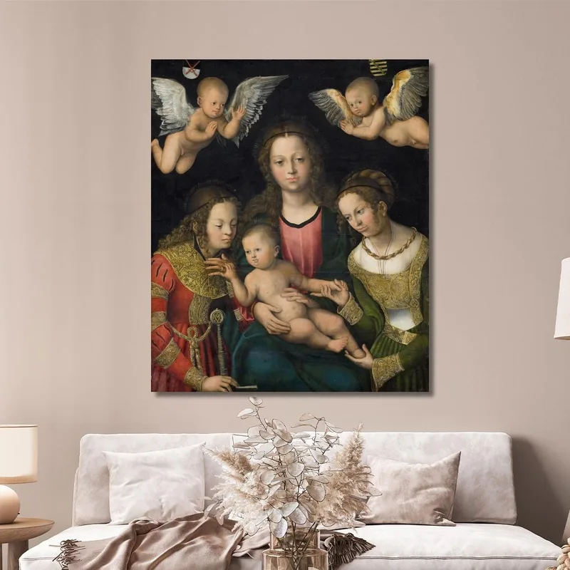 Vierge À L'Enfant Avec Les Saintes Catherine Et Barbe Lucas Cranach the Elder