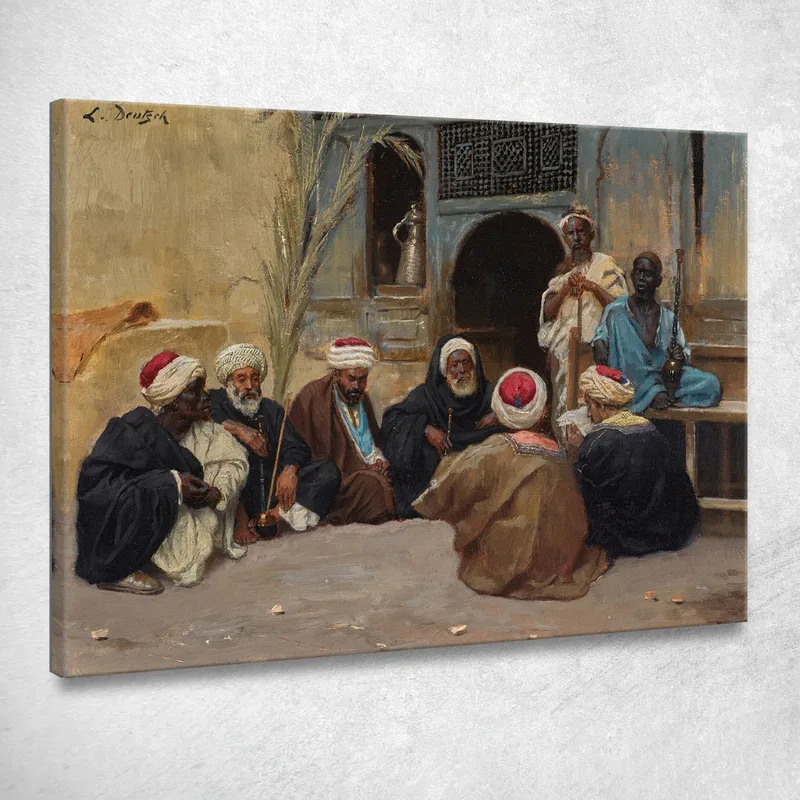 Un Consiglio Di Anziani Ludwig Deutsch quadro stampa su tela