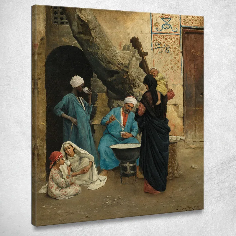 Una Bevanda Rinfrescante Ludwig Deutsch quadro stampa su tela