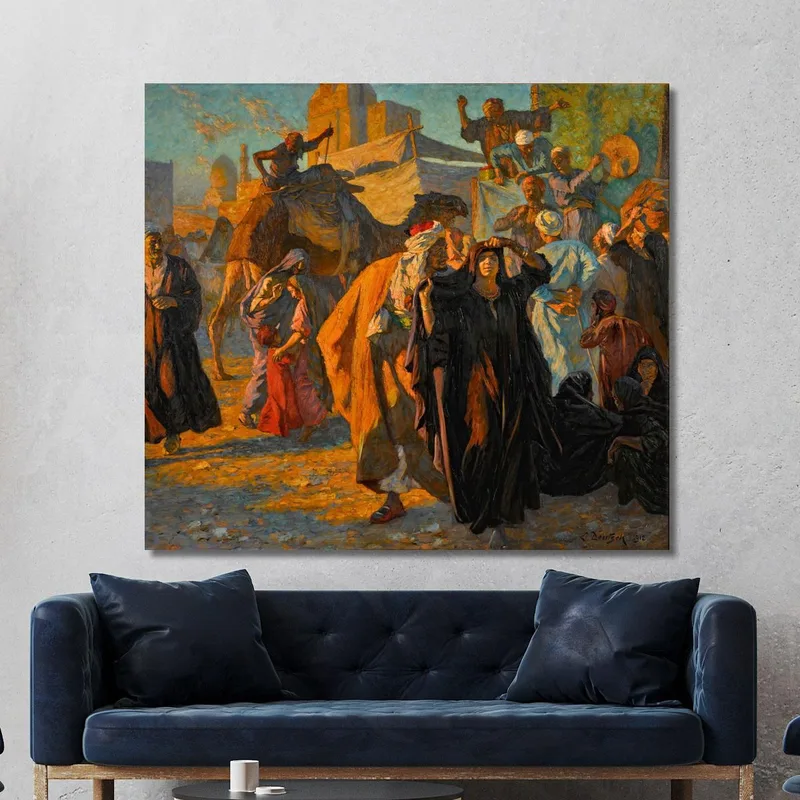 Una Festa Di Strada Al Cairo Ludwig Deutsch