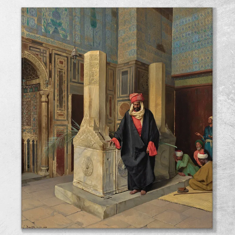 Praying In The Blue Mosque Cairo Ludwig Deutsch
