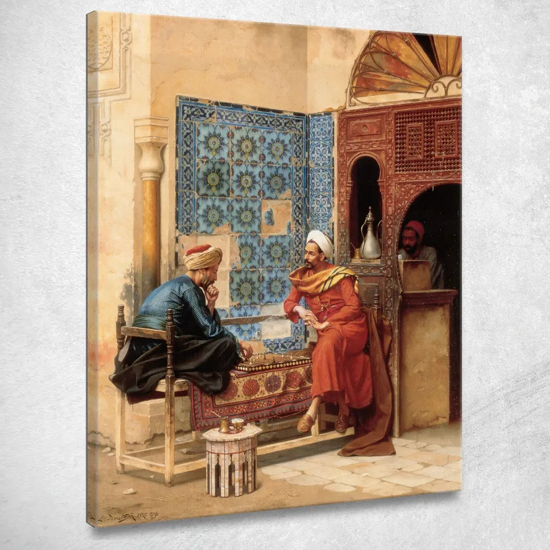 Il Gioco Degli Scacchi Ludwig Deutsch quadro stampa su tela