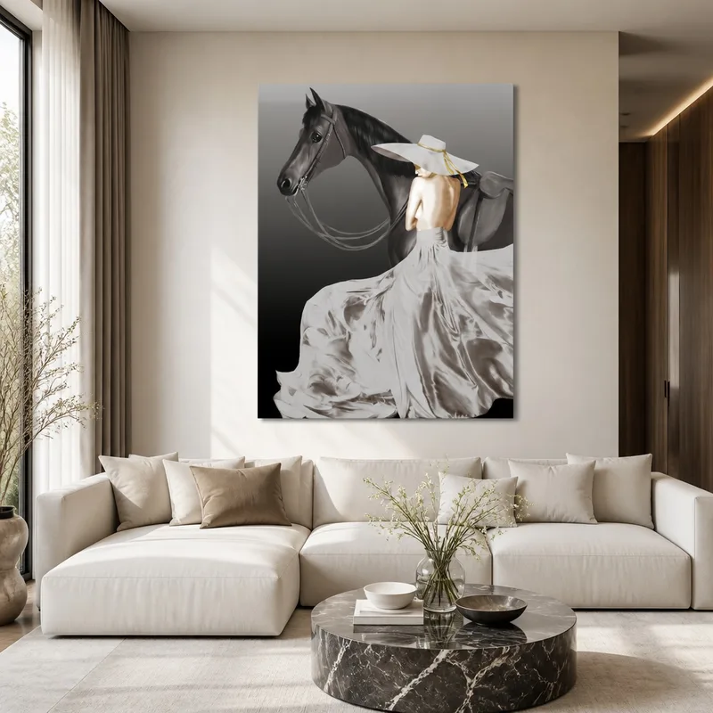 Eleganza Cavallo Nero stampa su tela