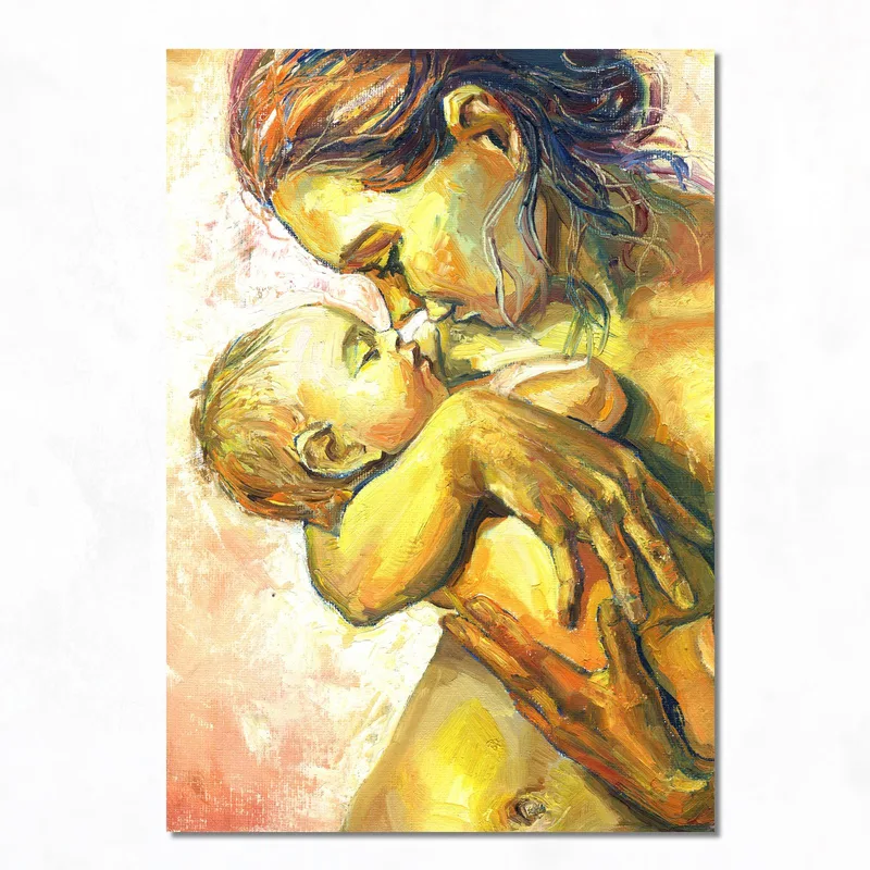 Étreinte Mère et Bébé tableau moderne