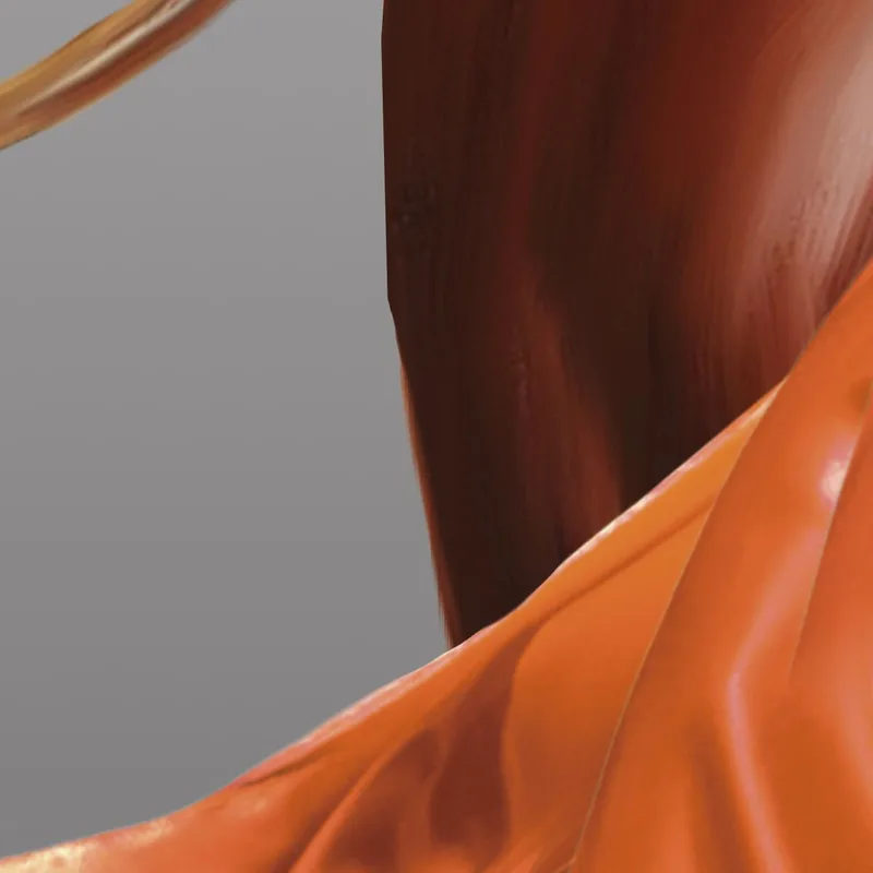 Cavallo e Donna in Abito Arancione quadro moderno su tela
