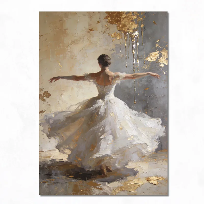 Weiße Tanzende Ballerina modernes wandbild