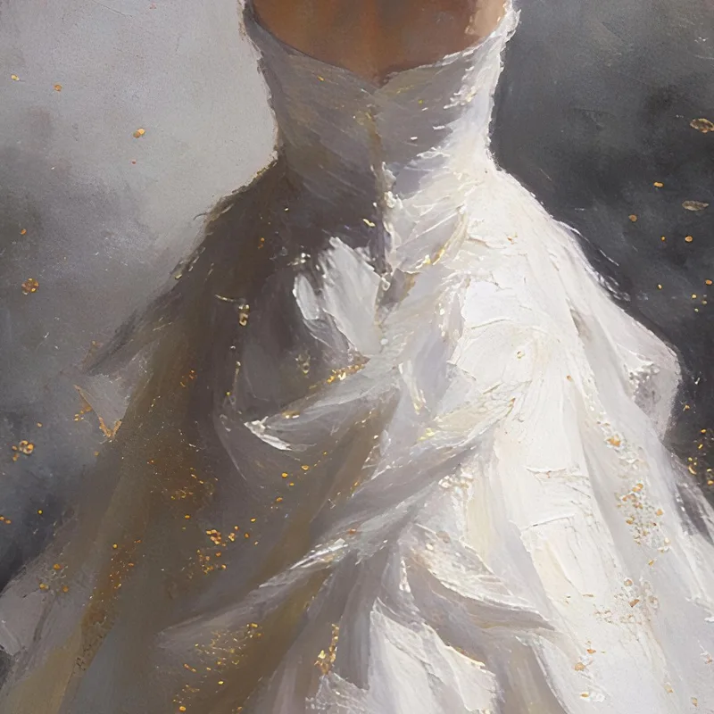 Mariée Élégante en Robe Blanche tableau sur toile